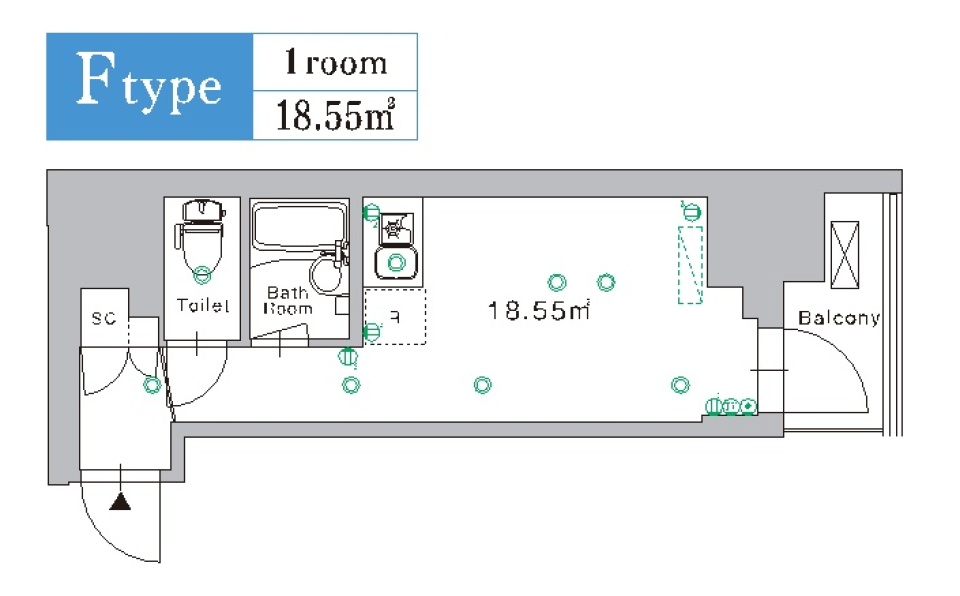 Well-Blend板橋大山　1201号室の間取り図