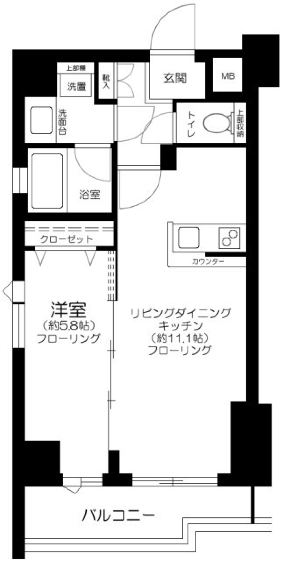 ガリシア錦糸町パークサイド　701号室の間取り図