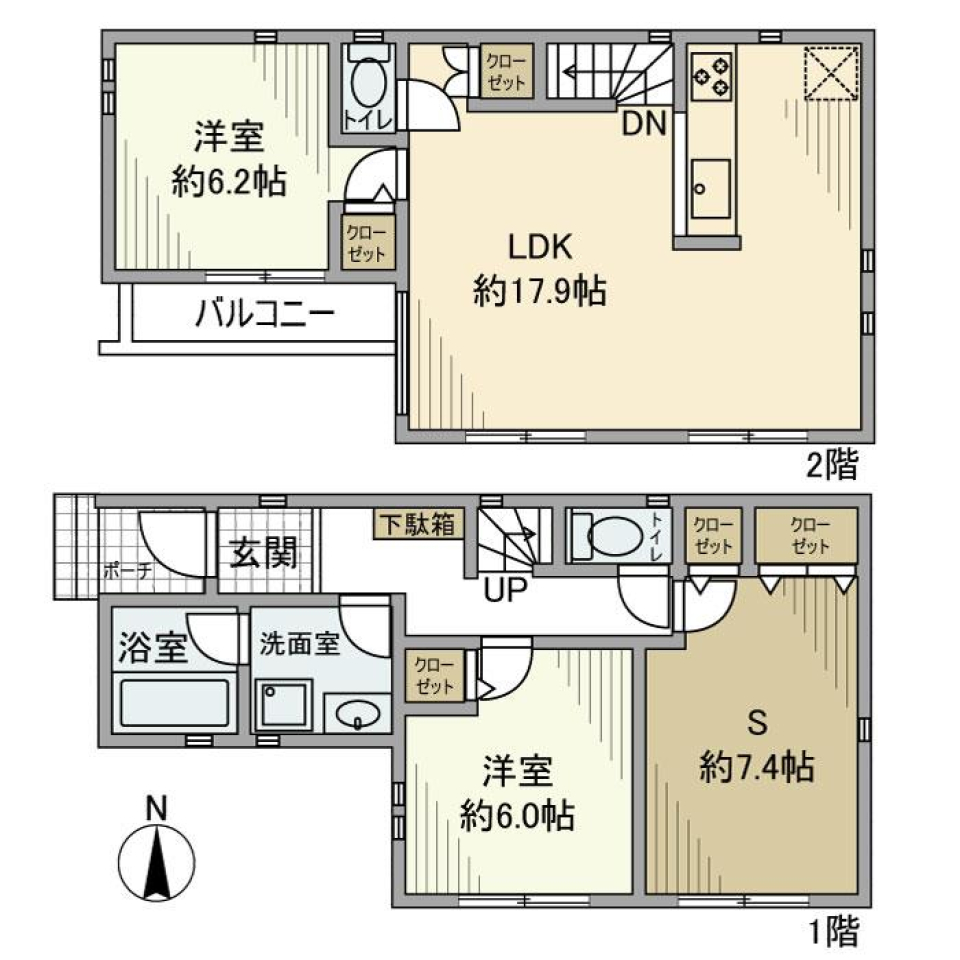 三春台戸建の間取り図
