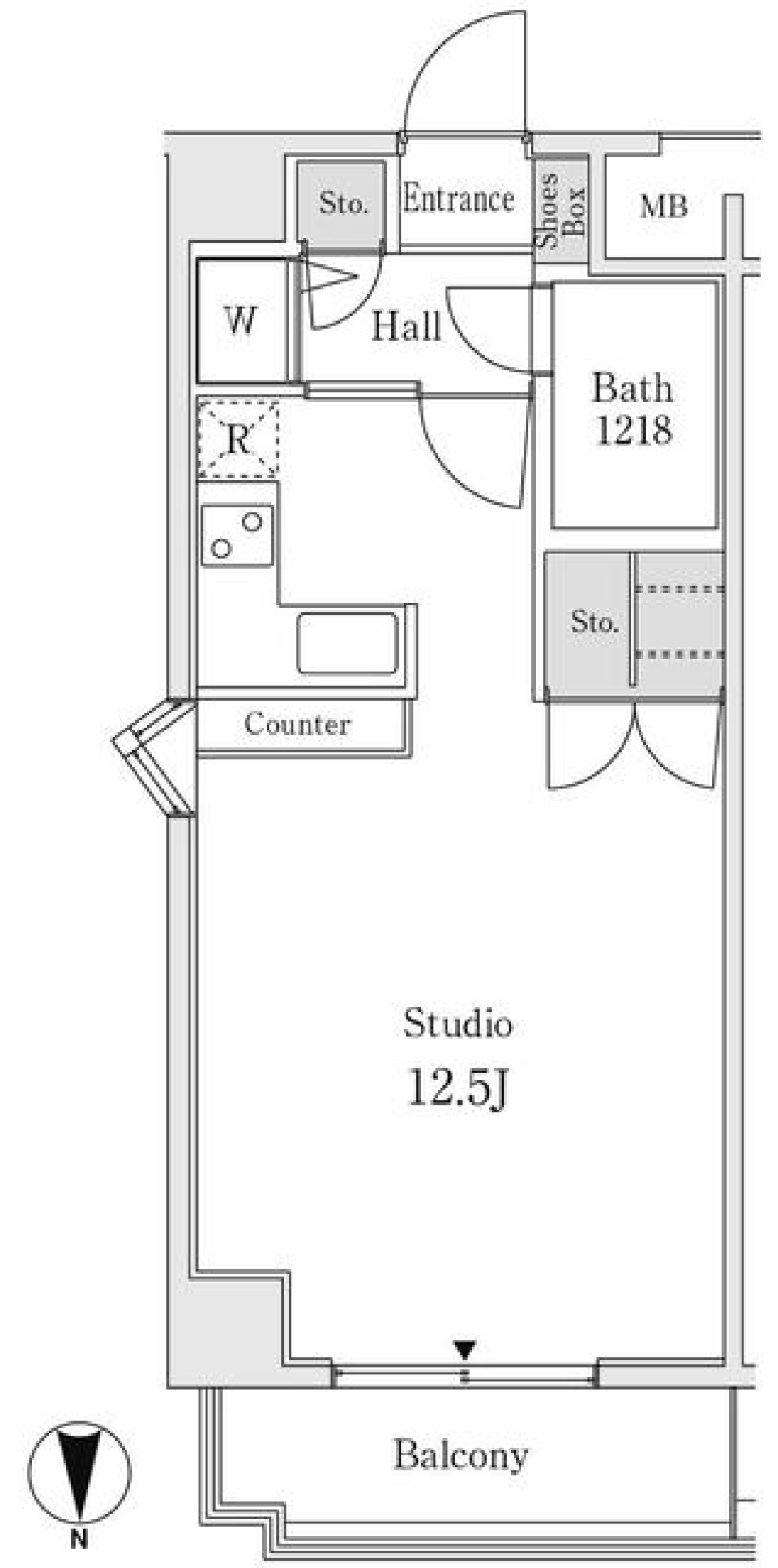 ベローチェ高輪　405号室の間取り図