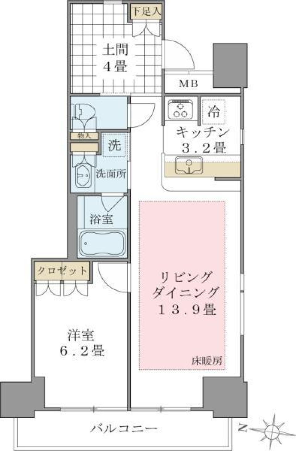 Ｂｒｉｌｌｉａ　ｉｓｔ　東雲キャナルコート　404号室の間取り図