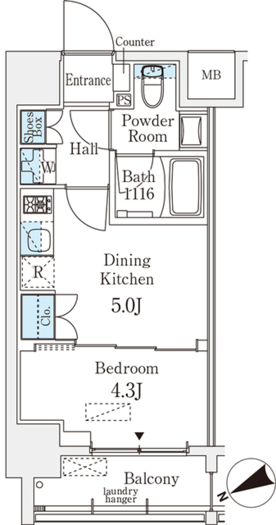 ベルファース八丁堀Ｗｅｓｔ　306号室［新築］の間取り図