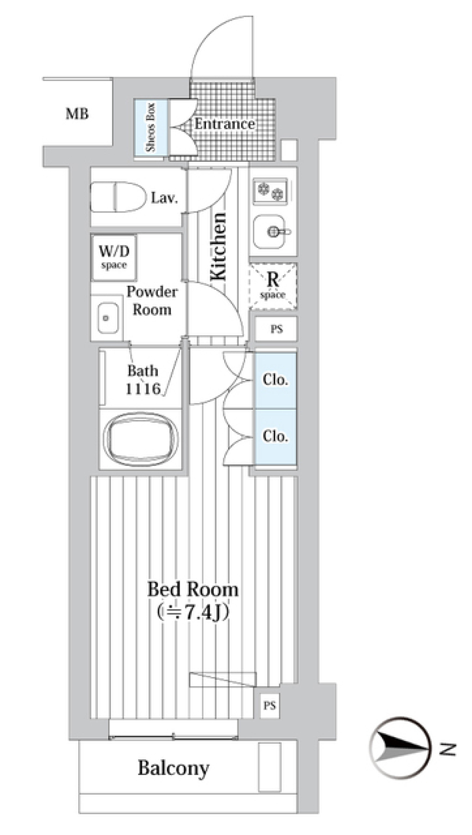 プレール・ドゥーク新宿Ｗｅｓｔ　512号室［ペット可］の間取り図