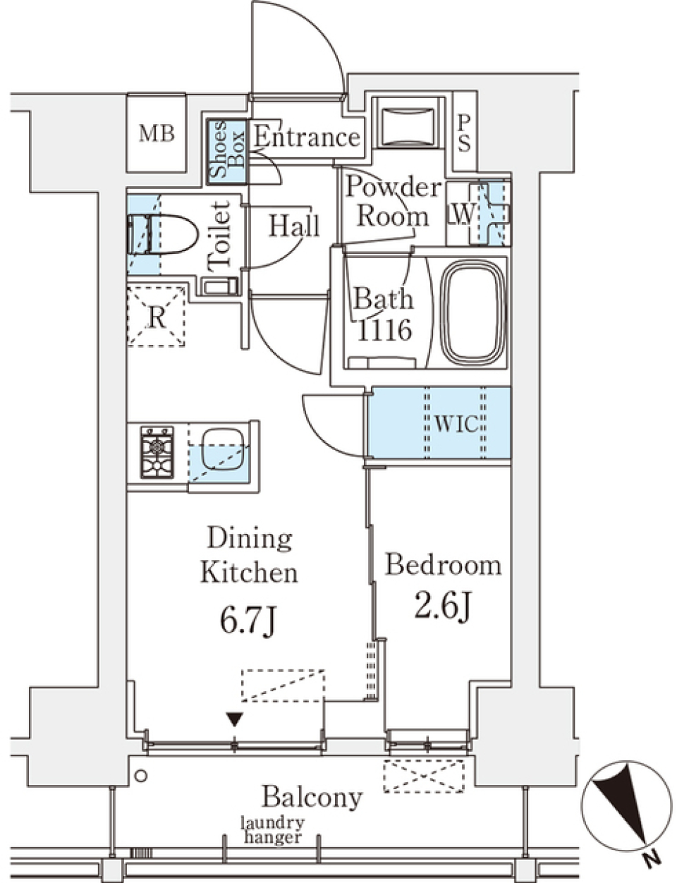 ベルファース八丁堀Ｗｅｓｔ　202号室［新築］の間取り図