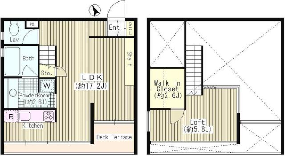 荻窪アパートメント　201号室の間取り図