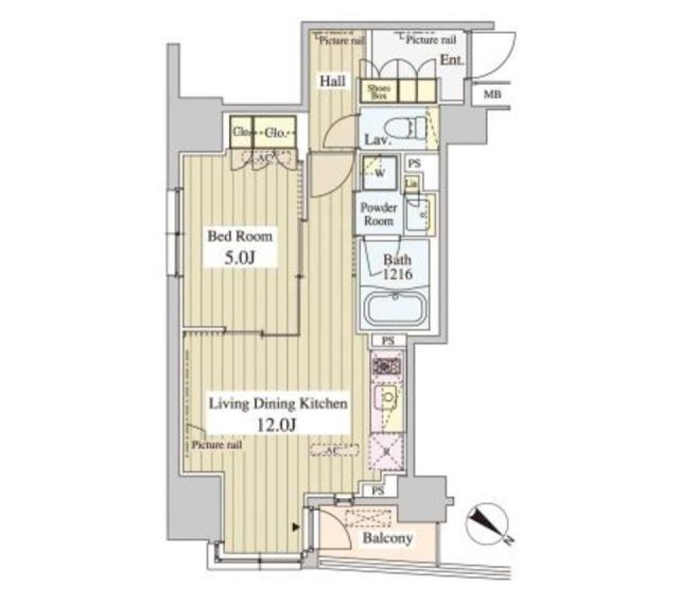 セレサ日本橋堀留町　1404号室の間取り図