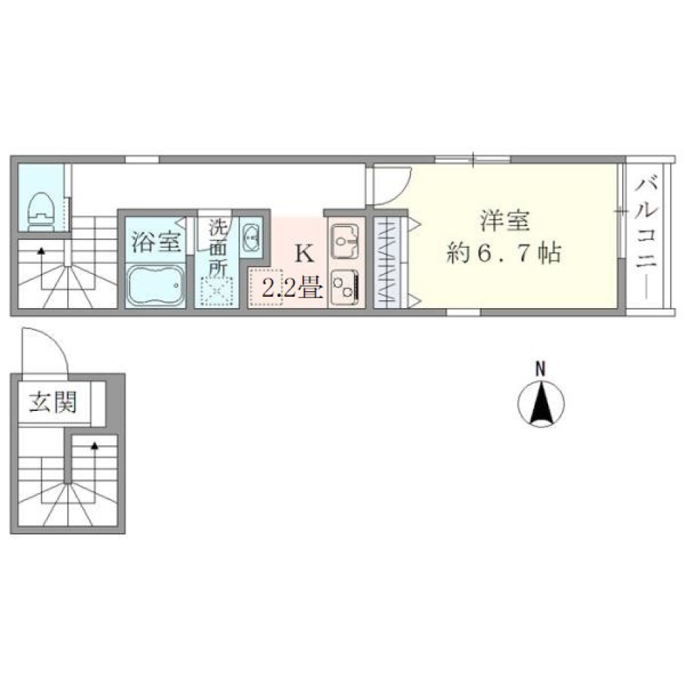 プルメリア新中野　201号室の間取り図