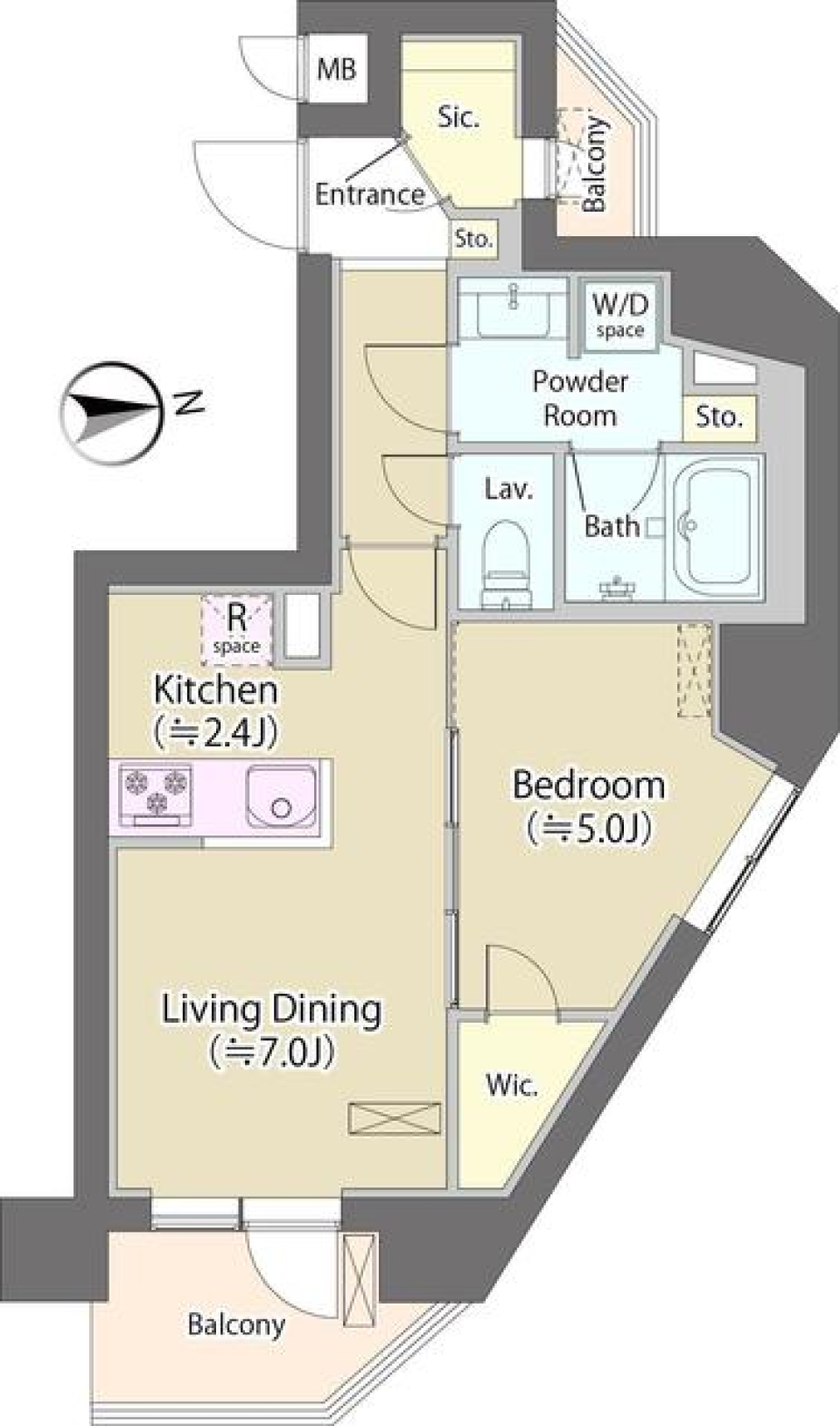 神明公園ハイツ・文京　601号室の間取り図