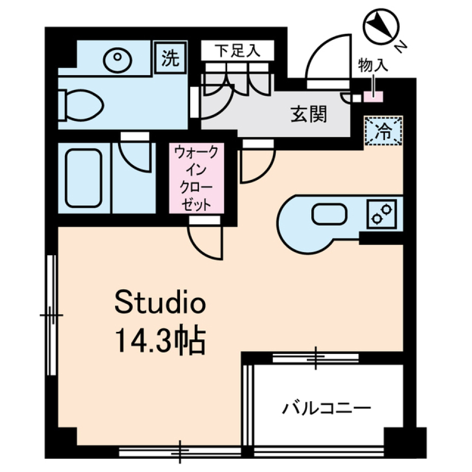 ウィズウィース渋谷神南Ｓ棟　0208号室の間取り図