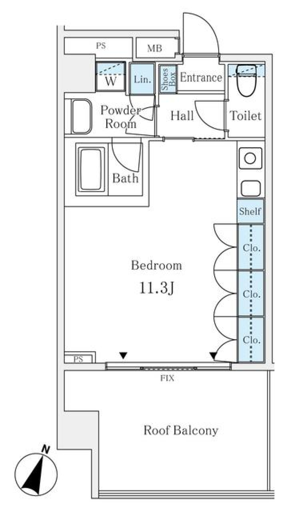 南青山コアパレス　501号室の間取り図