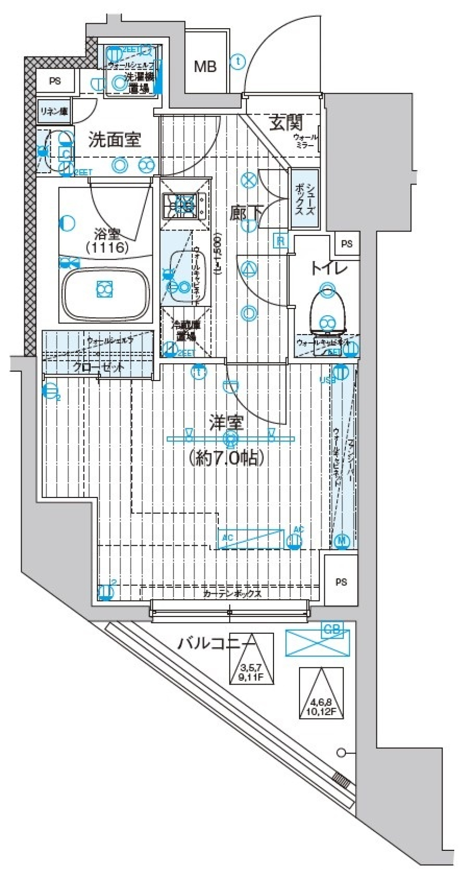 ブライズ東日本橋　902号室の間取り図