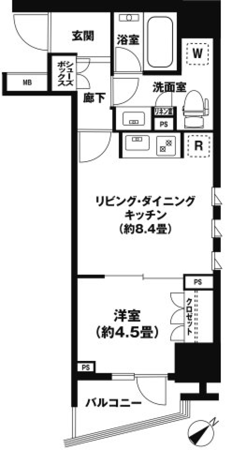 リビオ駒込妙義　206号室の間取り図