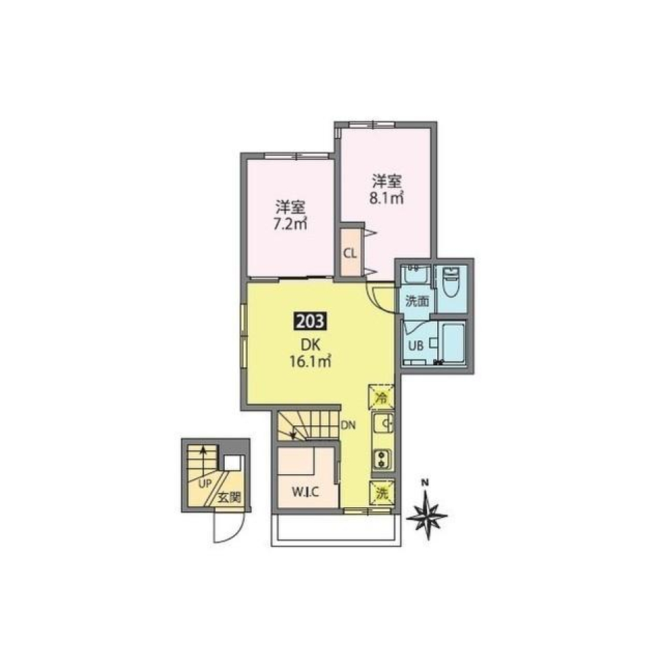 クレストラン蒲田　203号室の間取り図