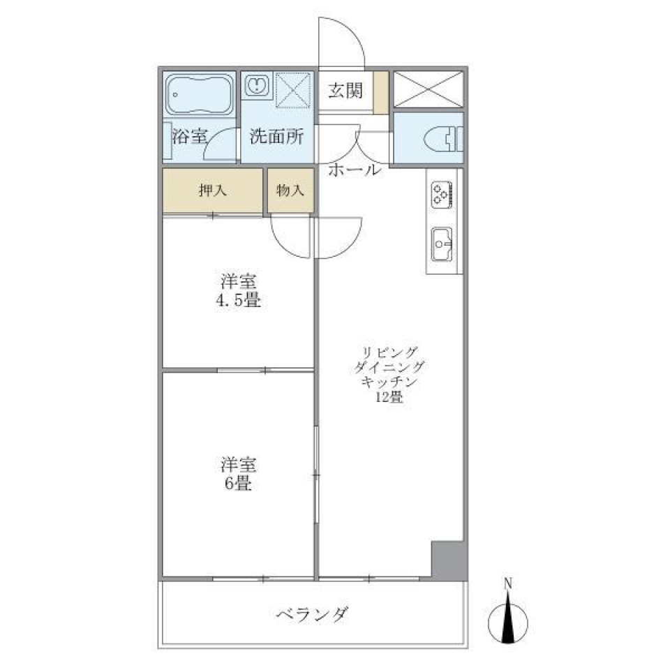 ライオンズマンション太子堂　712号室の間取り図