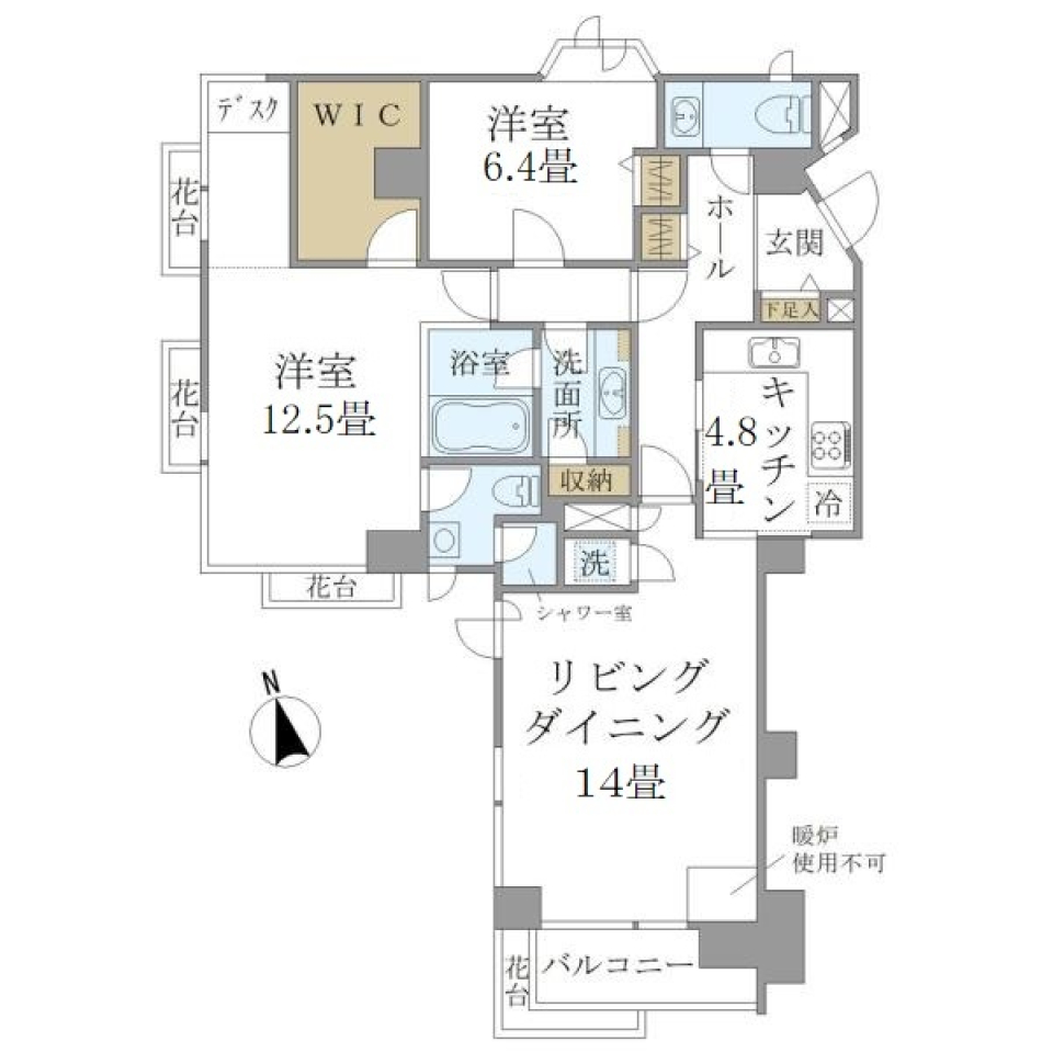 ｈｏｗｆｆ　ＲＥＬＡＸ三軒茶屋　204号室［ペット可］の間取り図