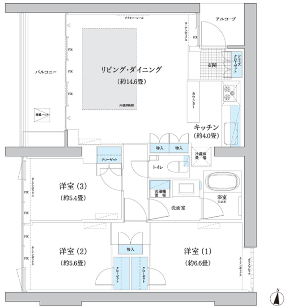 ガーデニエール砧　ＷＥＳＴ　327号室［ペット可］の間取り図