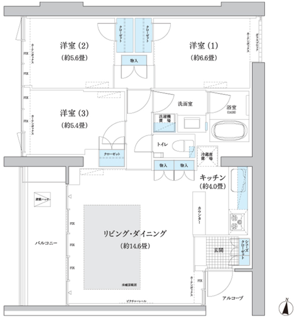 ガーデニエール砧　ＷＥＳＴ　424号室　［ペット可］の間取り図