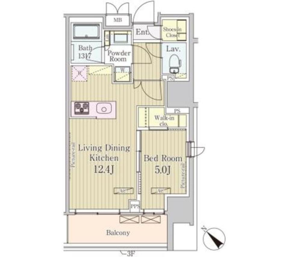 パークアクシス御茶ノ水　704号室の間取り図