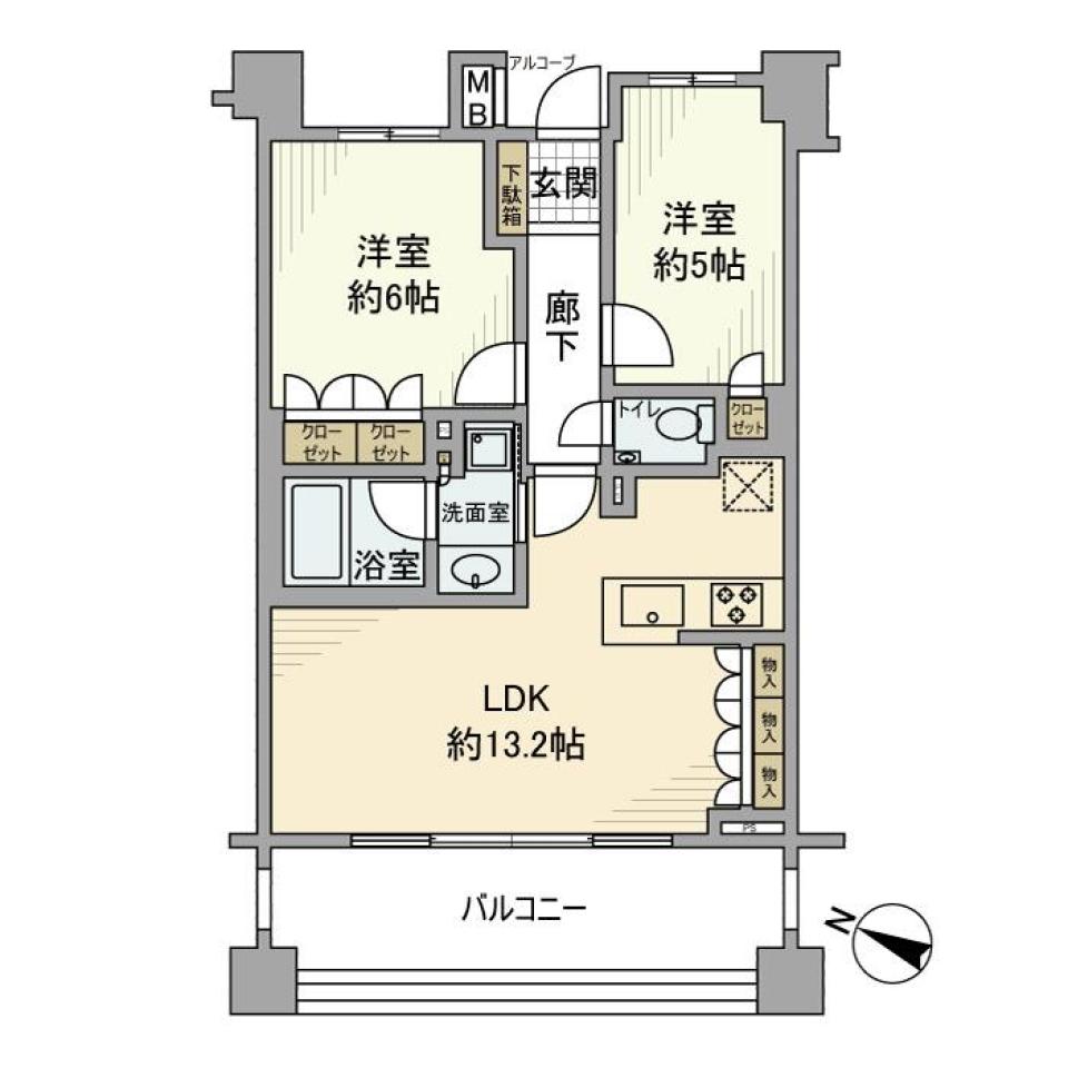 アールブラン二子多摩川レジデンス　702号室の間取り図