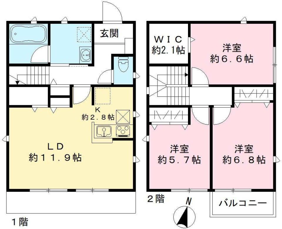 サンガーデン富士　D号室［ペット可］の間取り図