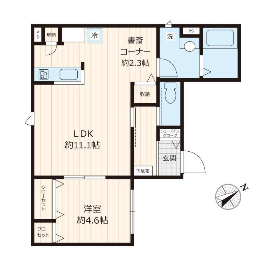 ラ　フェリーチェ　千駄ヶ谷　301号室の間取り図