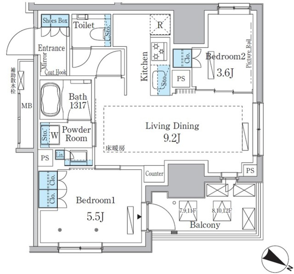 ラテスト白金台　805号室の間取り図