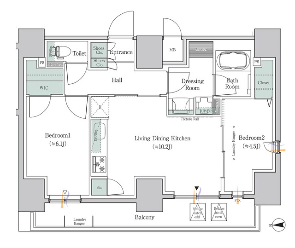 ワンルーフレジデンス板橋大山　1201号室［ペット可］の間取り図