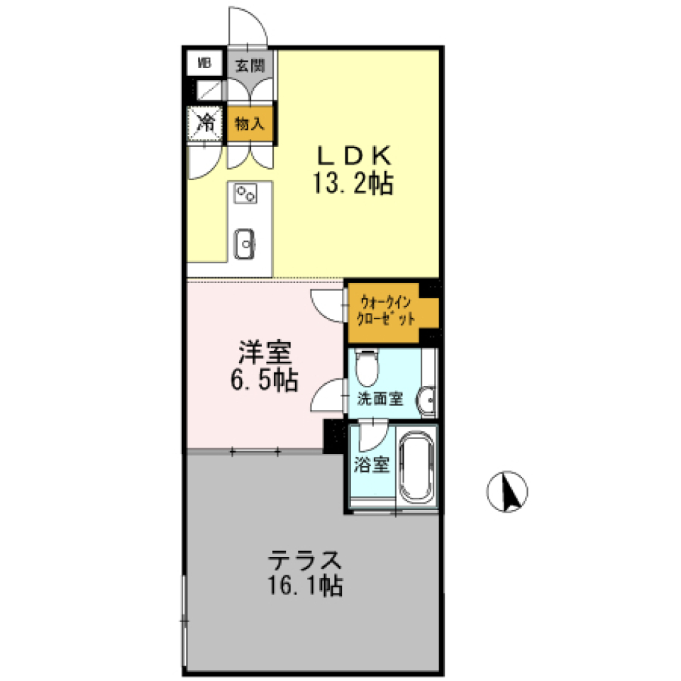 カスタリア目黒長者丸　106号室の間取り図