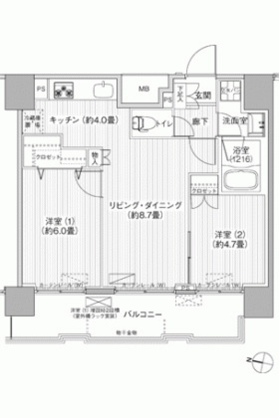 コスモグランス南品川　1403号室の間取り図