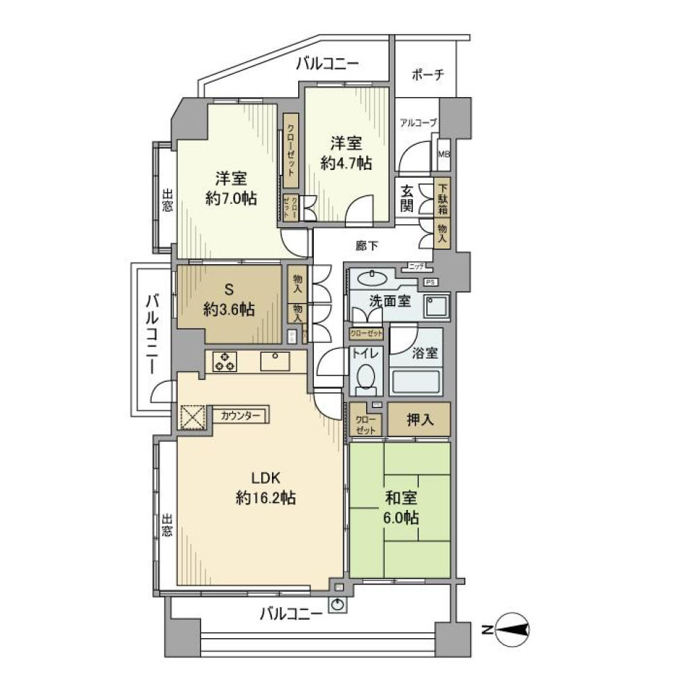 パークホームズ住吉南　601号室の間取り図