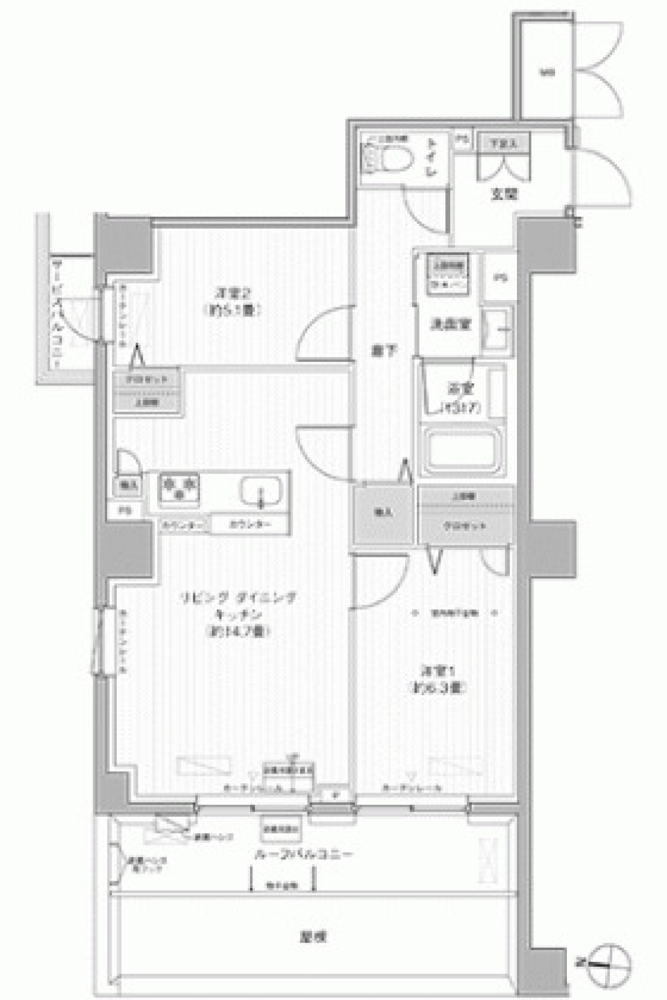 Gate127　203号室の間取り図