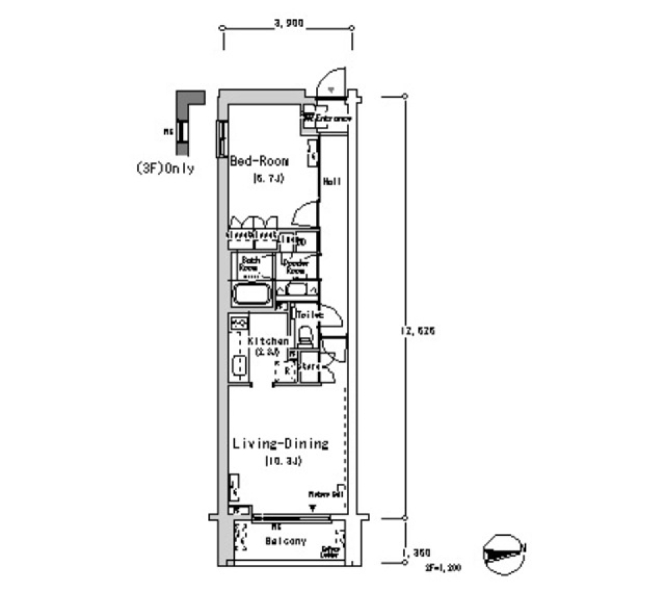 フロンティアレジデンス南麻布　315号室［ペット可］の間取り図