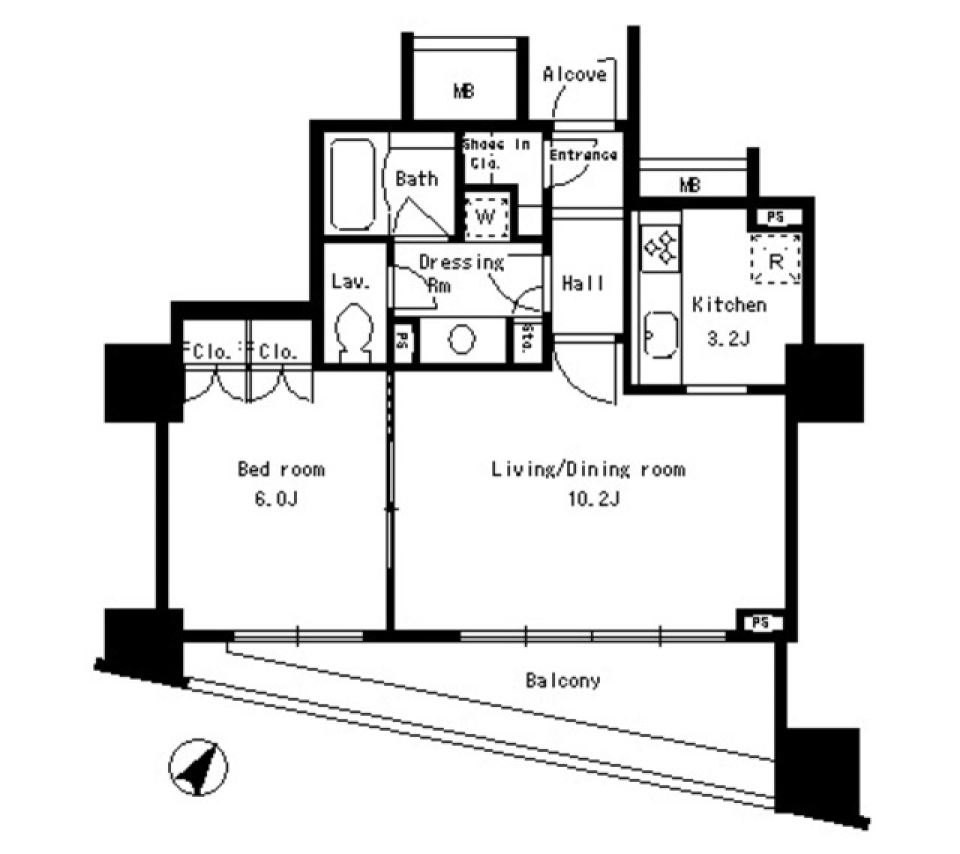 パークアクシス日本橋ステージ　1105号室の間取り図