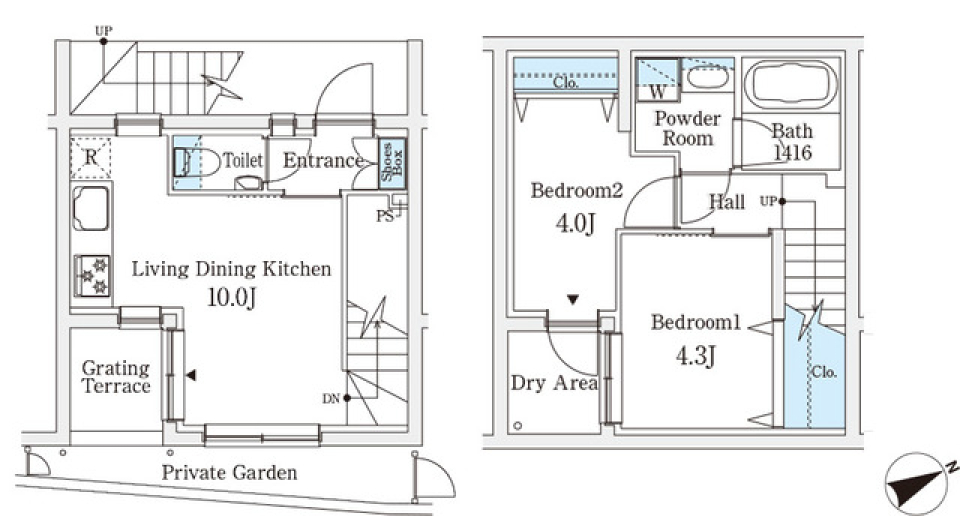 ＡＧＲＡＴＩＯ　ＴＥＲＲＡＣＥ　恵比寿　105号室［ペット可］の間取り図