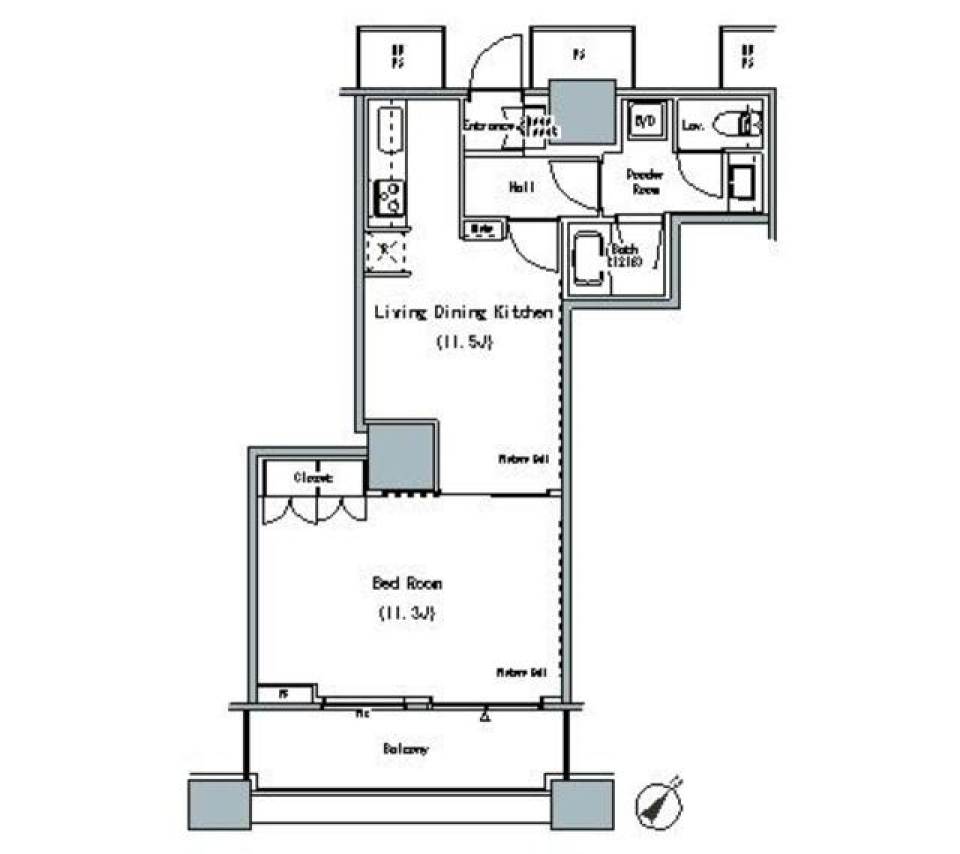 ＴＨＥ　ＴＯＫＹＯ　ＴＯＷＥＲＳ　ＭＩＤＴＯＷＥＲ　2703号室［ペット可］の間取り図