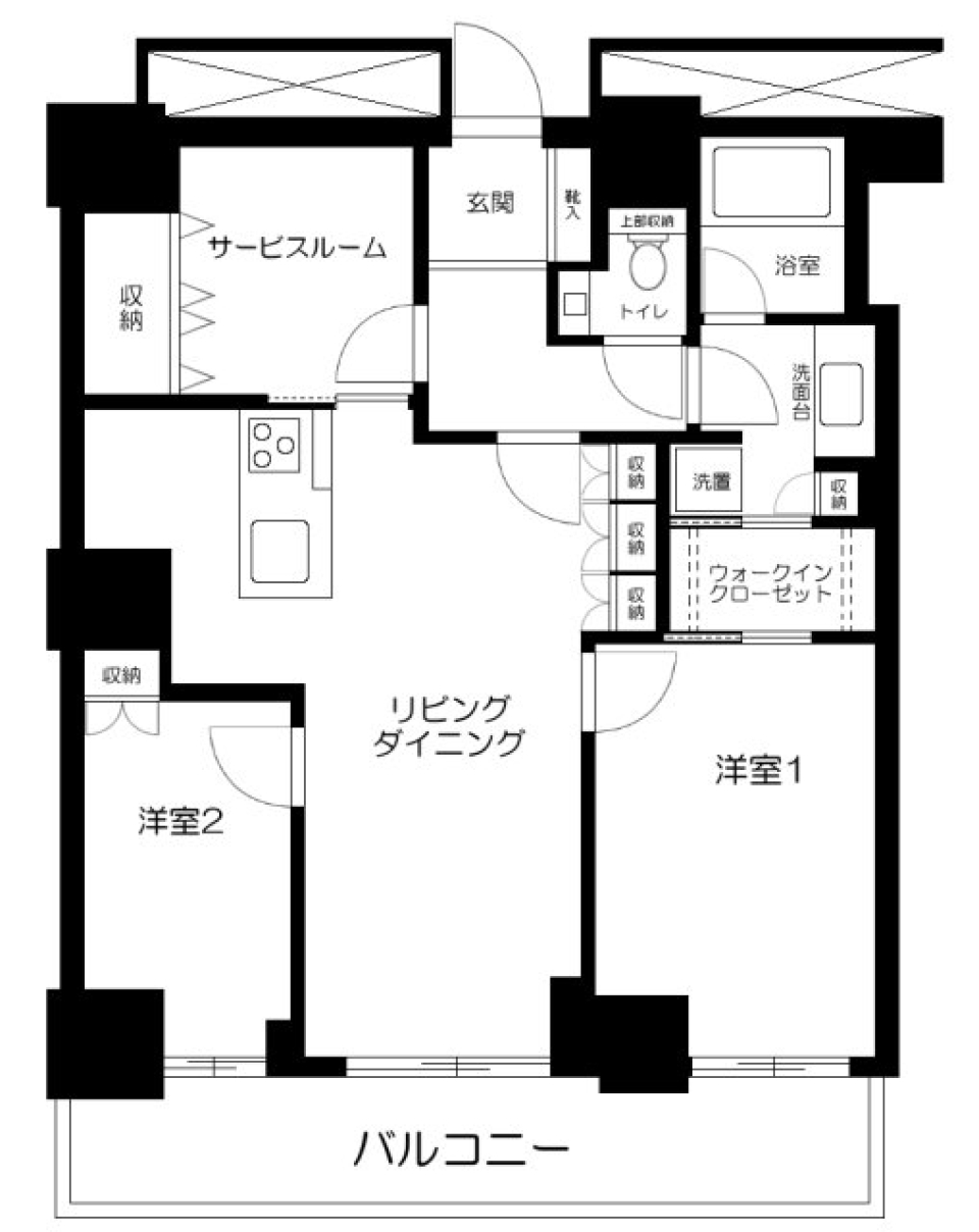 Ｗ　Ｃｏｍｆｏｒｔ　Ｔｏｗｅｒｓ　ＥＡＳＴ　303号室の間取り図