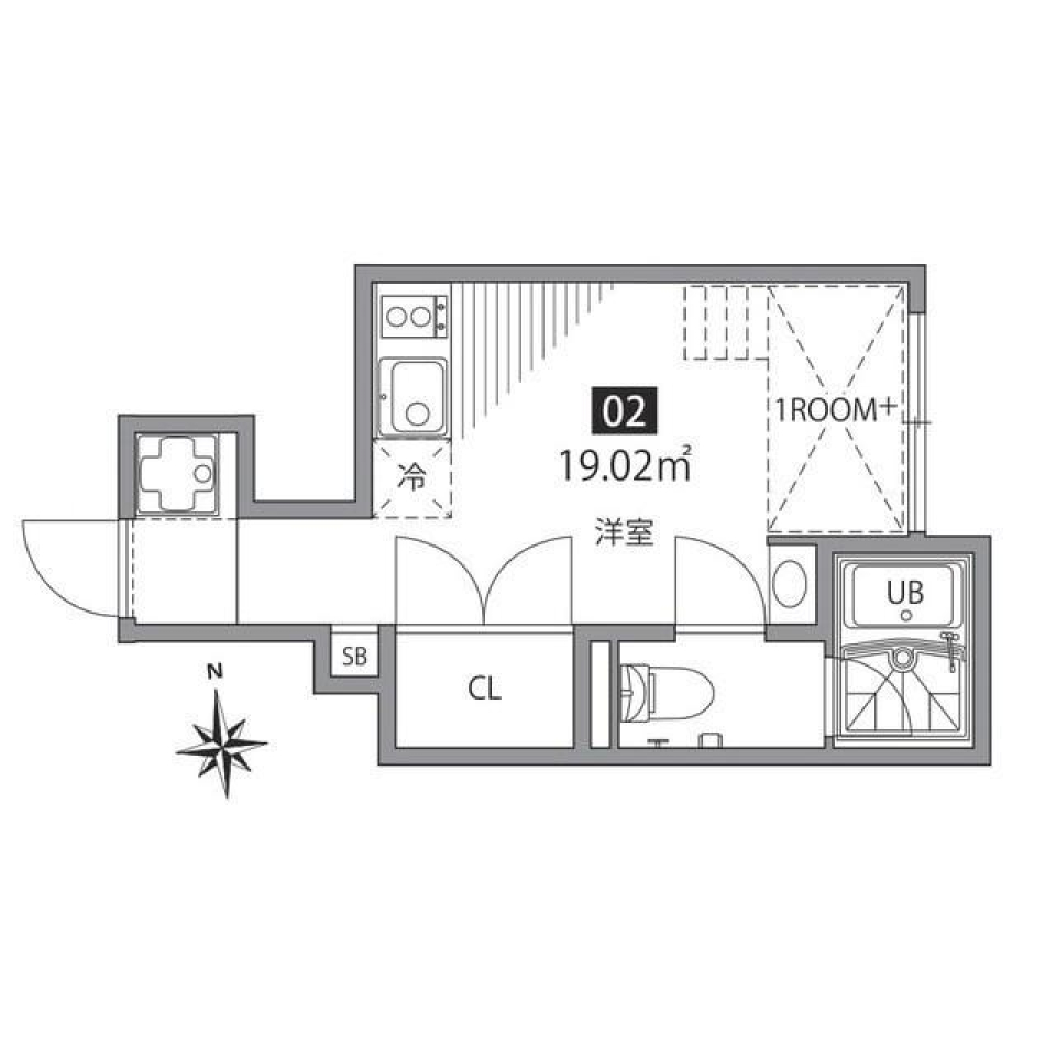 グランエッグス四谷N　02号室の間取り図