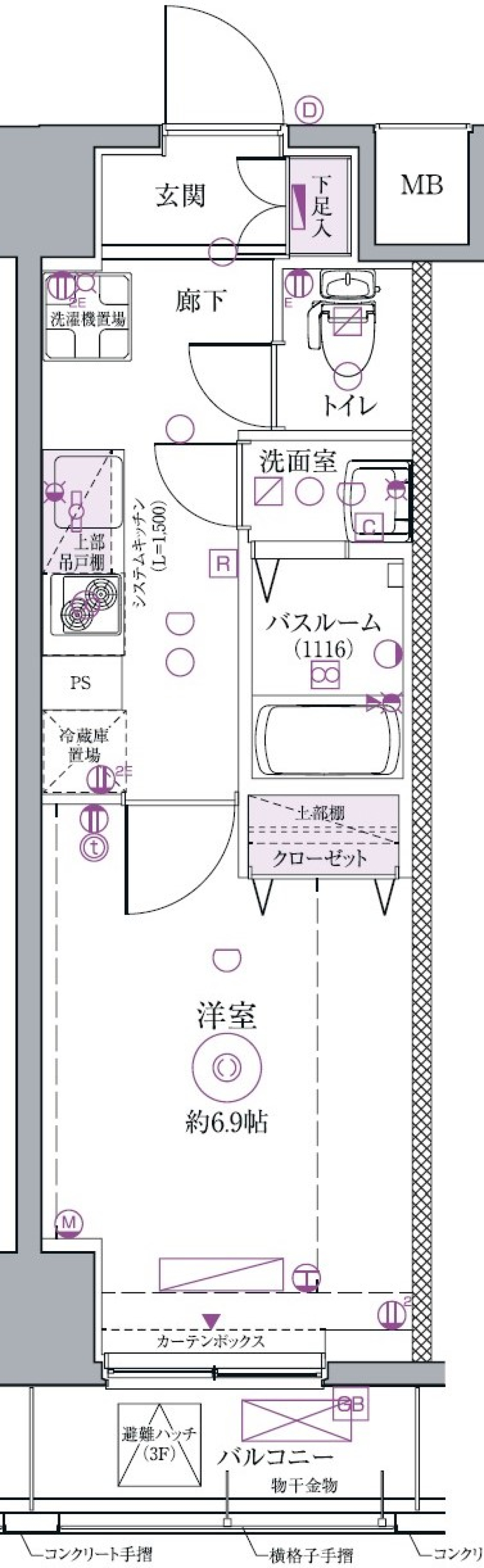 クレヴィスタ浅草　202号室の間取り図