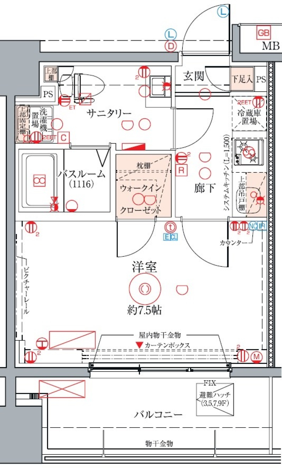 クレヴィスタ蒲田Ⅱ　502号室［ペット可］の間取り図