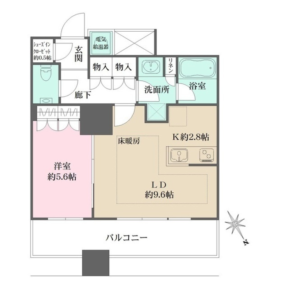 ザ・パークハウス西新宿タワー６０　1103号室［ペット可］の間取り図