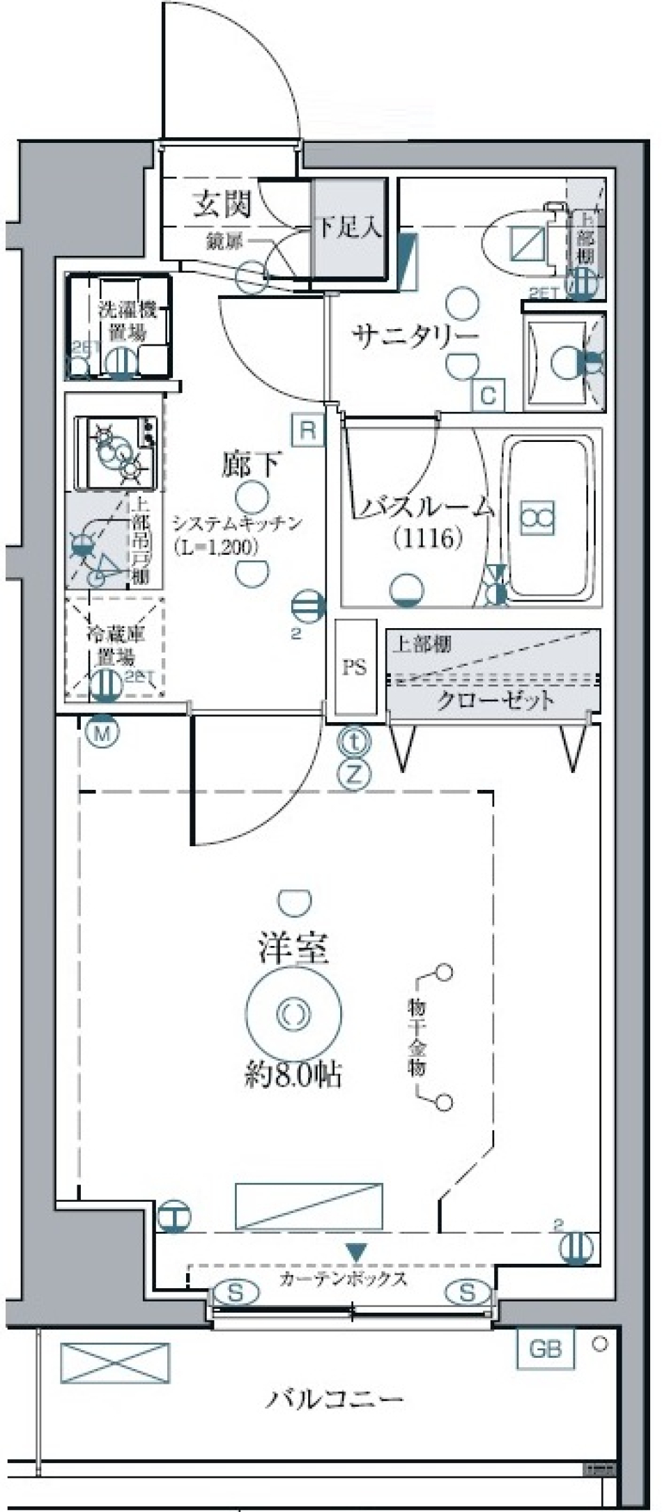 クレヴィスタ西馬込　101号室［ペット可］の間取り図
