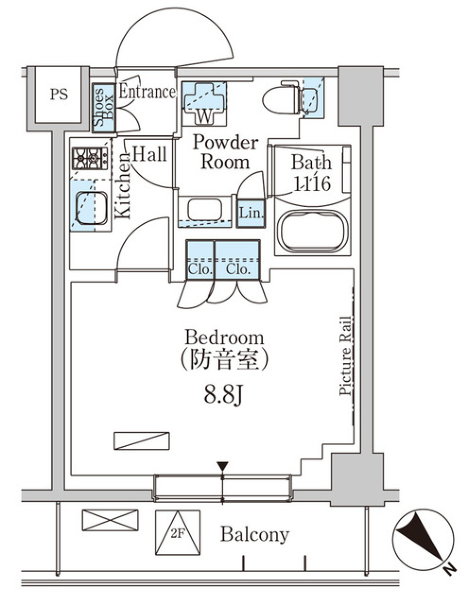 パークアクシス板橋ＭＵＳＥ　303号室［ペット可］の間取り図