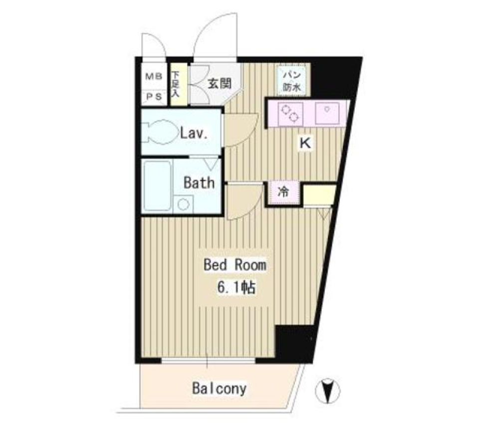 エスコート麻布十番Ⅱ　204号室の間取り図