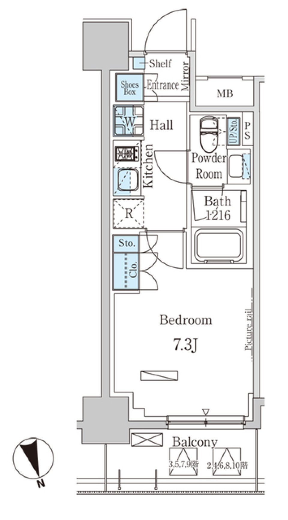 パークアクシス築地　604号室［ペット可］の間取り図