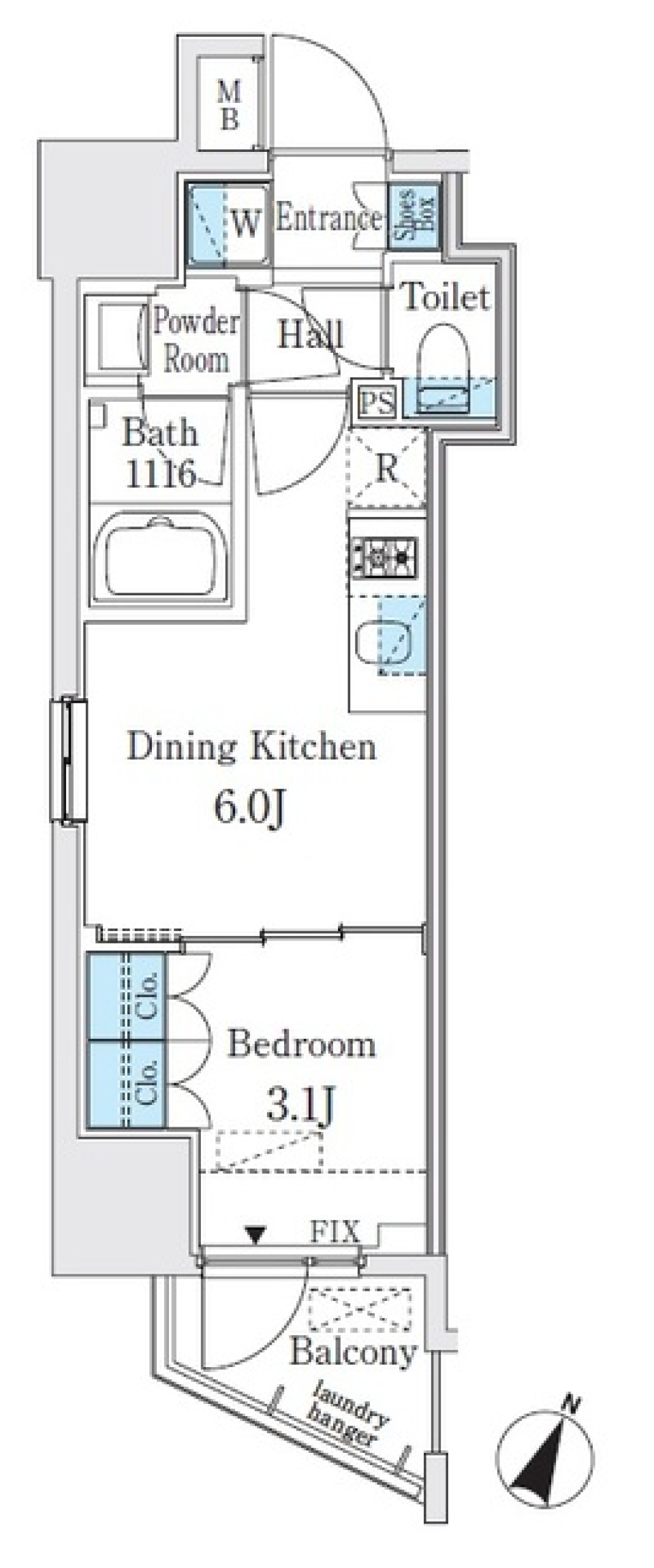 ＧＬＡＣＩＥＲ神保町（グラシアジンボウチョウ）　201号室の間取り図