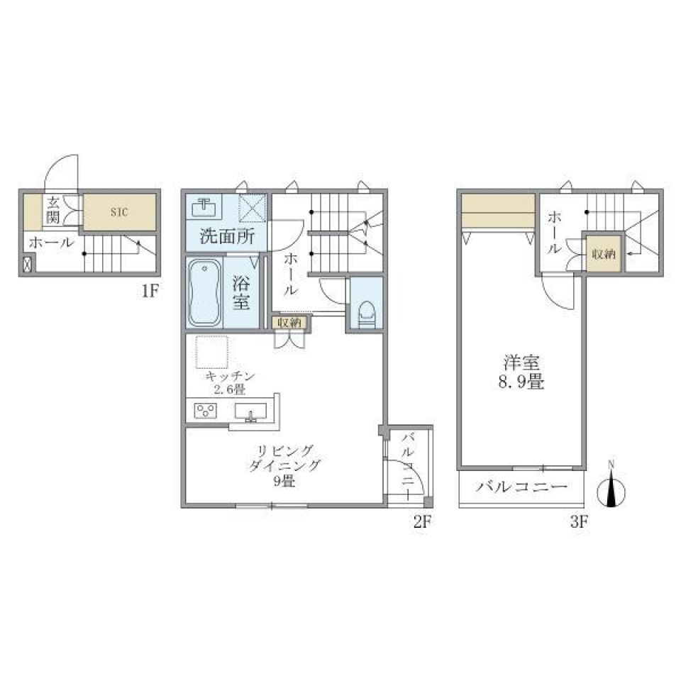 Ｃａｍｐｕｓ　Ｓｉｄｅ　Ｐｌａｃｅ　202号室の間取り図