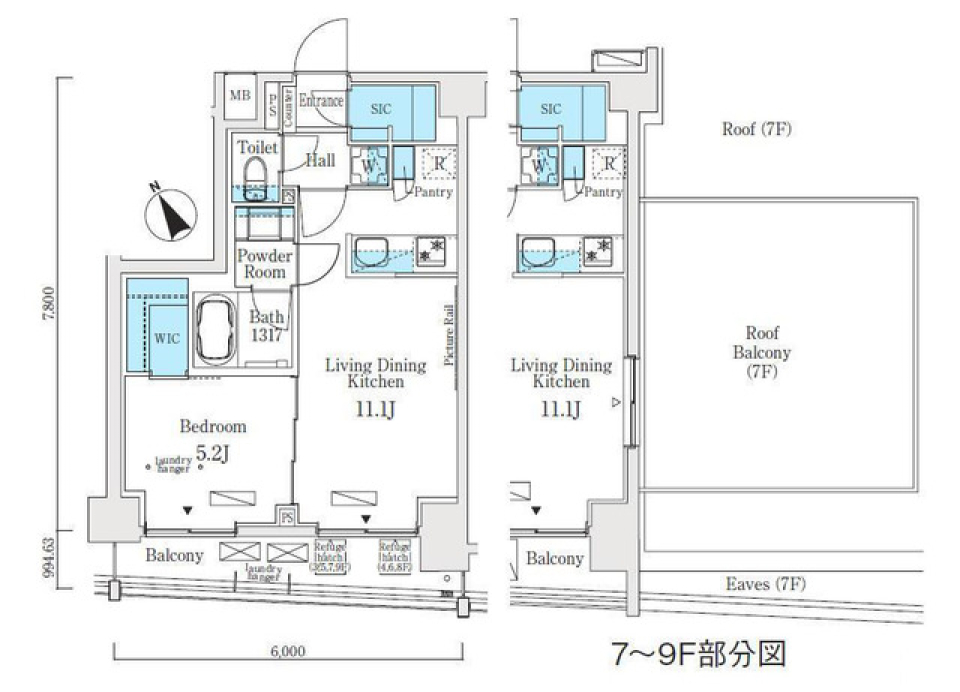 ソラニテ馬込　803号室の間取り図