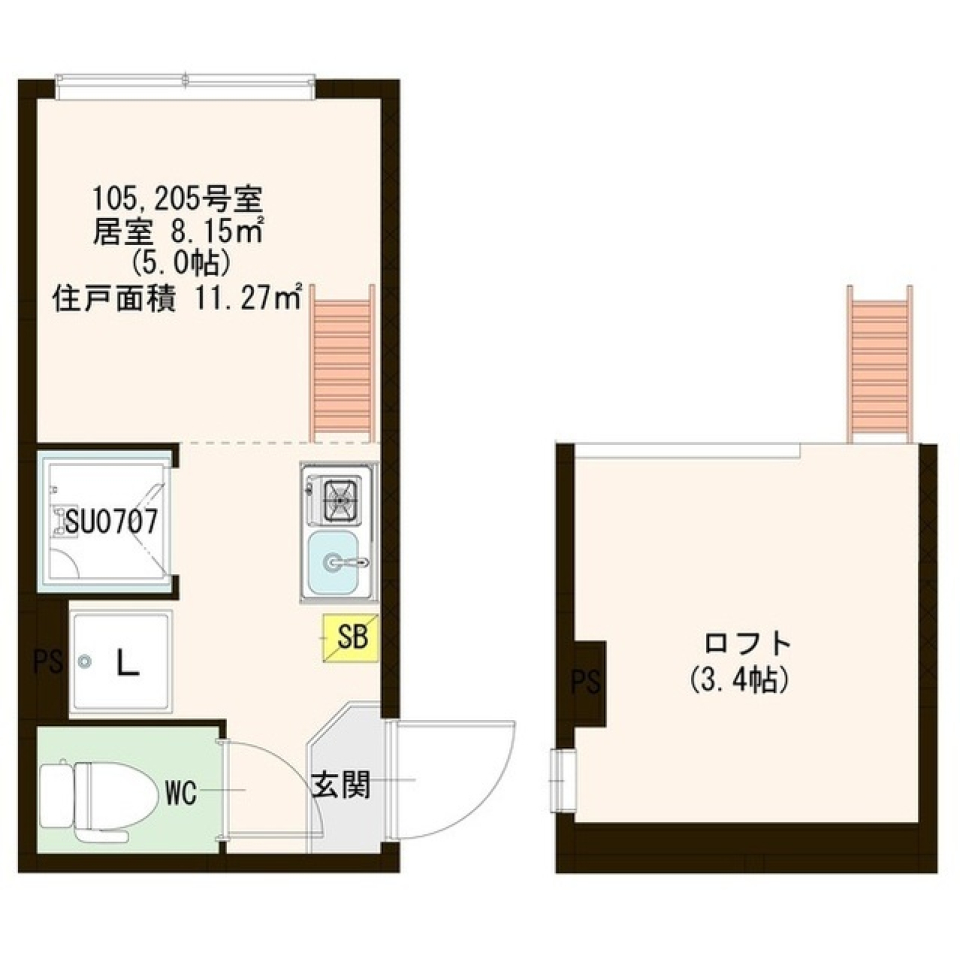 クレシア高円寺　205の間取り図