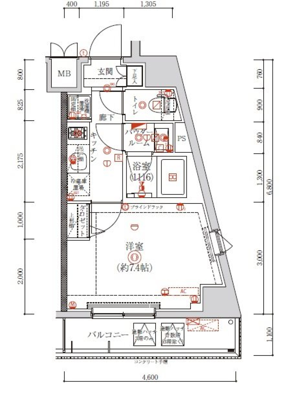 アルテシモテーレ　801号室［ペット可］の間取り図