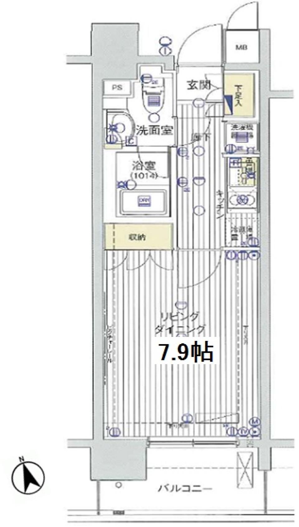 レックス海岸通りレジデンス 507号室［ペット可］の間取り図